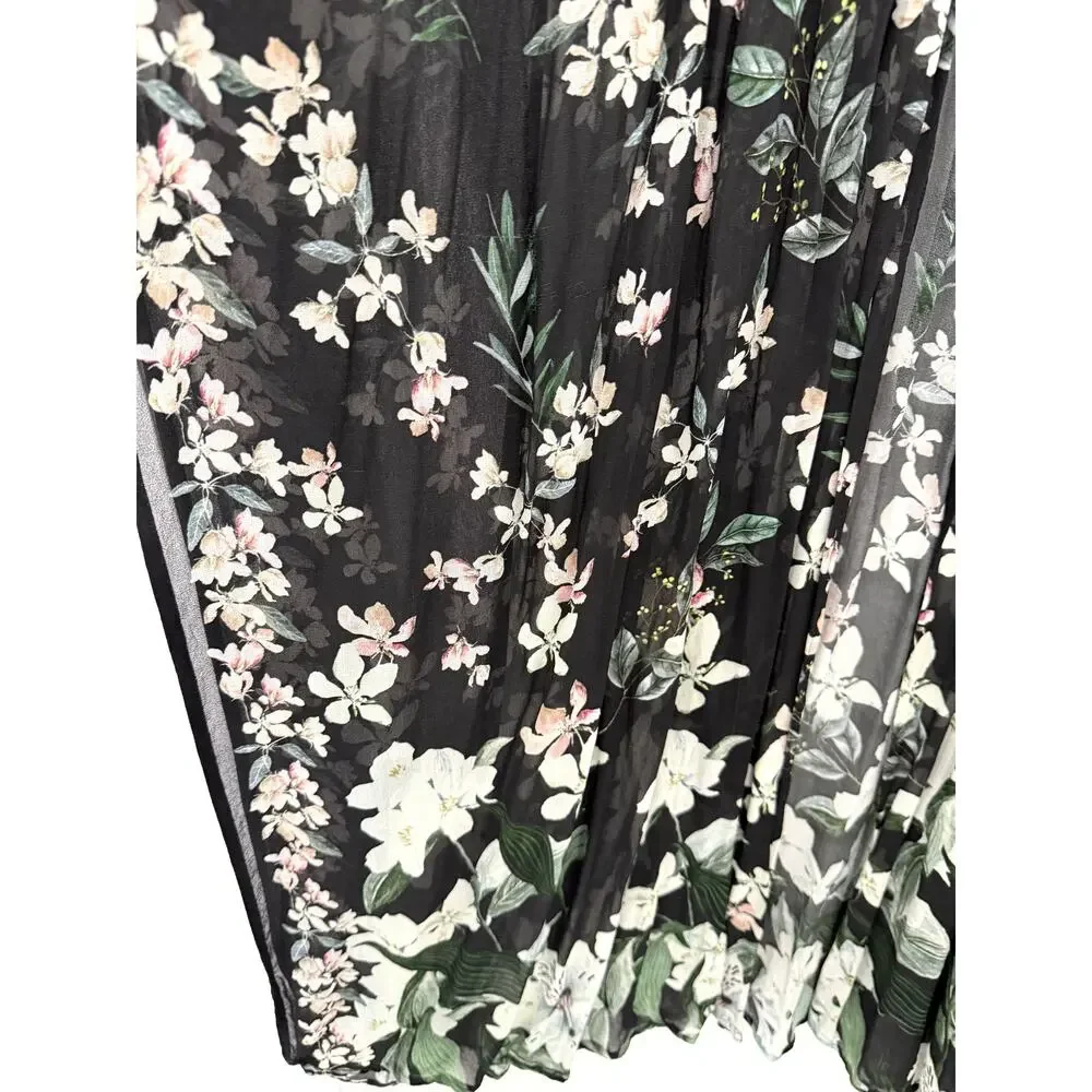 Agua Bendita floral kimono tunic beach cover-up, botanical floral pattern